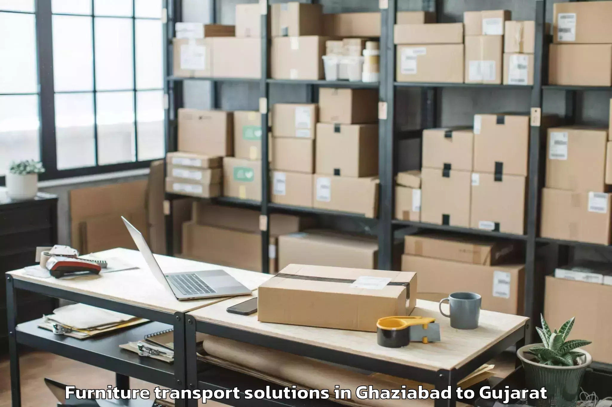 Easy Ghaziabad to Dediapada Furniture Transport Solutions Booking